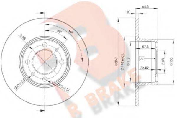 R BRAKE 78RBD21070 гальмівний диск