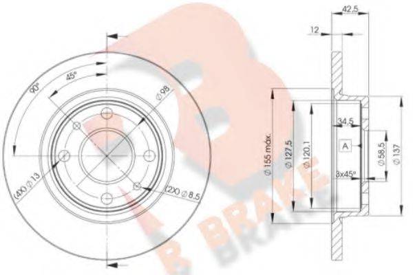 R BRAKE 78RBD21071 гальмівний диск