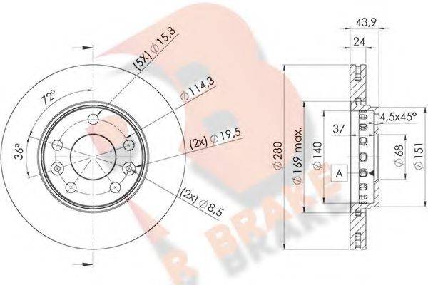 R BRAKE 78RBD24022 гальмівний диск