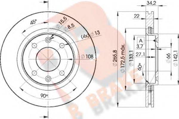 R BRAKE 78RBD24750 гальмівний диск