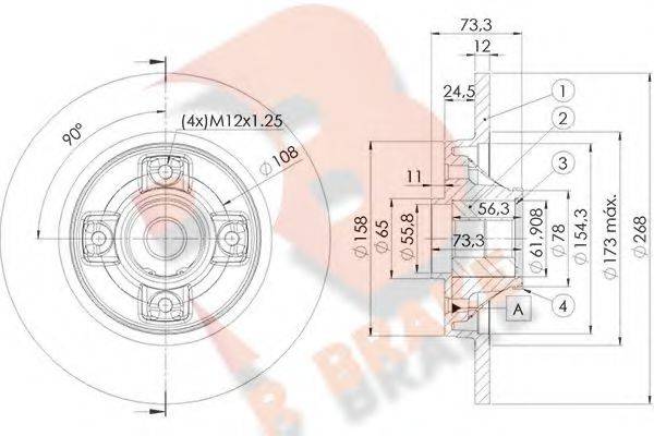 R BRAKE 78RBD15023 гальмівний диск