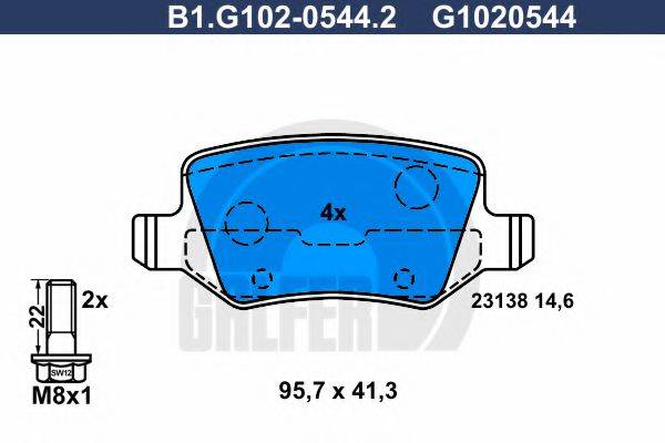 GALFER B1G10205442 Комплект гальмівних колодок, дискове гальмо