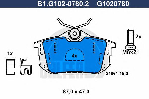 GALFER B1G10207802 Комплект гальмівних колодок, дискове гальмо