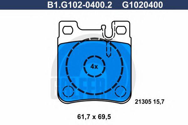 GALFER B1G10204002 Комплект гальмівних колодок, дискове гальмо