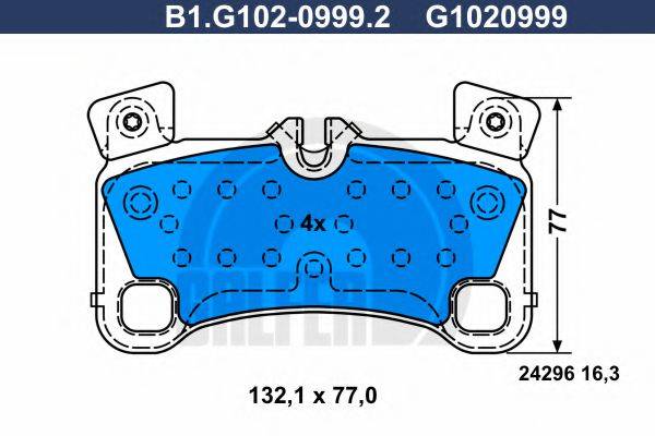 GALFER B1G10209992 Комплект гальмівних колодок, дискове гальмо