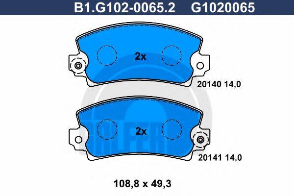 GALFER B1G10200652 Комплект гальмівних колодок, дискове гальмо