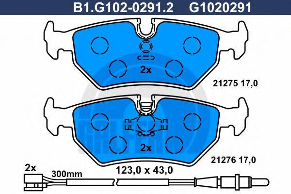 GALFER B1G10202912 Комплект гальмівних колодок, дискове гальмо