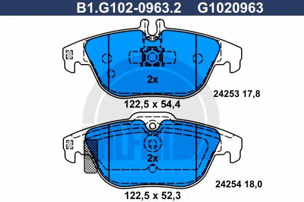 GALFER B1G10209632 Комплект гальмівних колодок, дискове гальмо