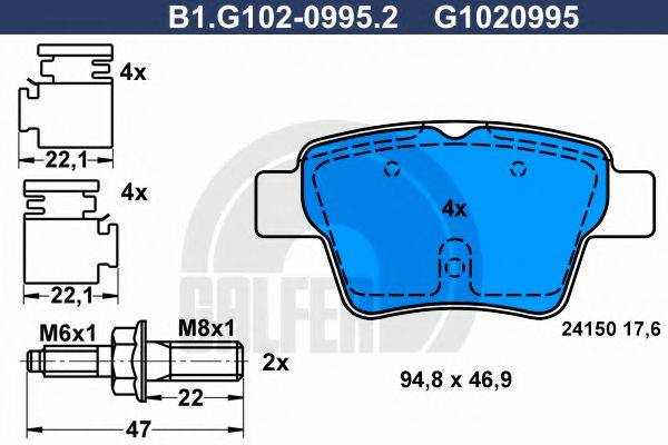 GALFER B1G10209952 Комплект гальмівних колодок, дискове гальмо