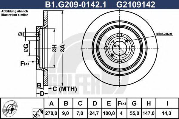 GALFER B1G20901421 гальмівний диск