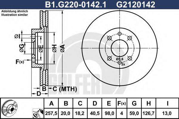 GALFER B1G22001421 гальмівний диск