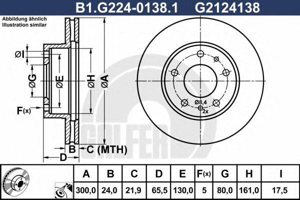 GALFER B1G22401381 гальмівний диск