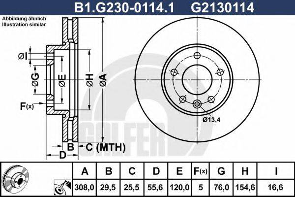 GALFER B1G23001141 гальмівний диск