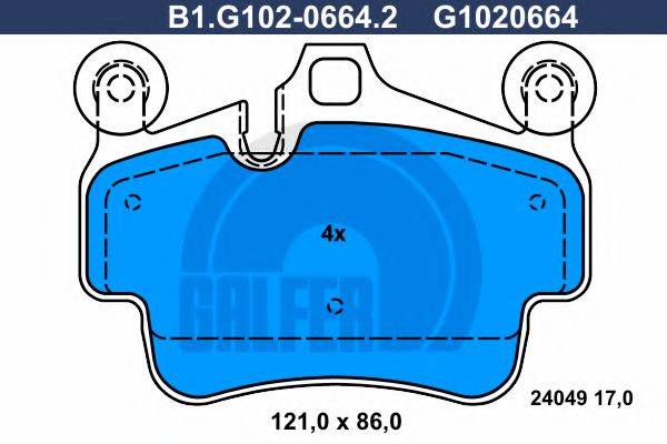 GALFER B1G10206642 Комплект гальмівних колодок, дискове гальмо