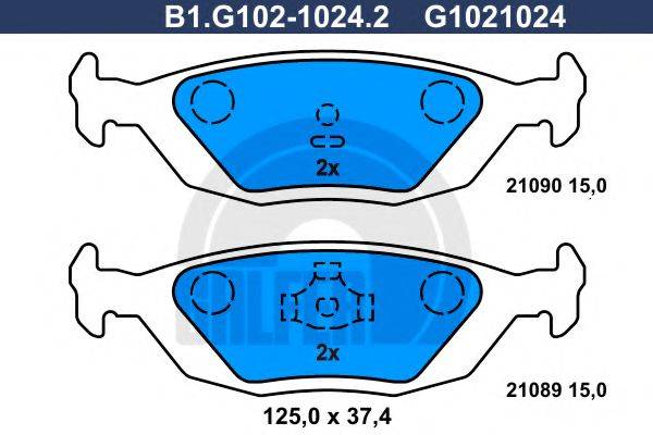 GALFER B1G10210242 Комплект гальмівних колодок, дискове гальмо