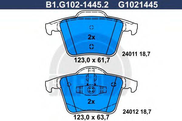 GALFER B1G10214452 Комплект гальмівних колодок, дискове гальмо