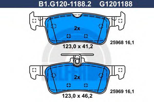 GALFER B1G12011882 Комплект гальмівних колодок, дискове гальмо