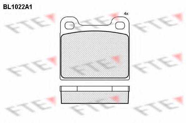 FTE BL1022A1 Комплект гальмівних колодок, дискове гальмо