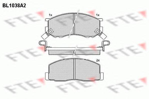 FTE BL1038A2 Комплект гальмівних колодок, дискове гальмо