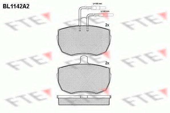 FTE BL1142A2 Комплект гальмівних колодок, дискове гальмо