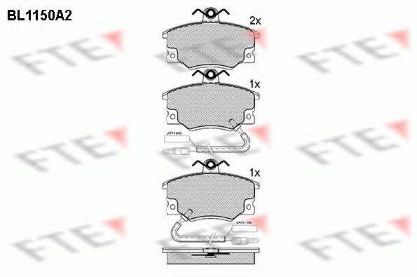 FTE BL1150A2 Комплект гальмівних колодок, дискове гальмо