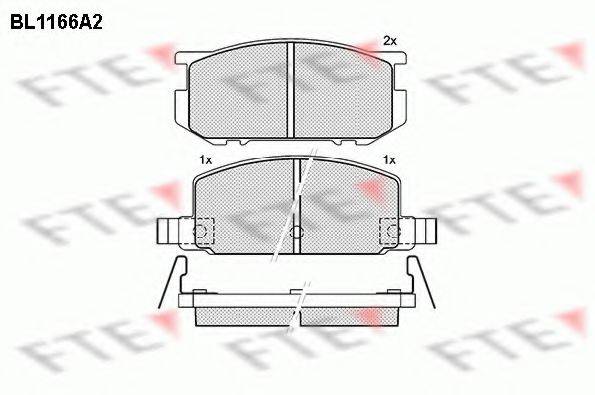 FTE BL1166A2 Комплект гальмівних колодок, дискове гальмо