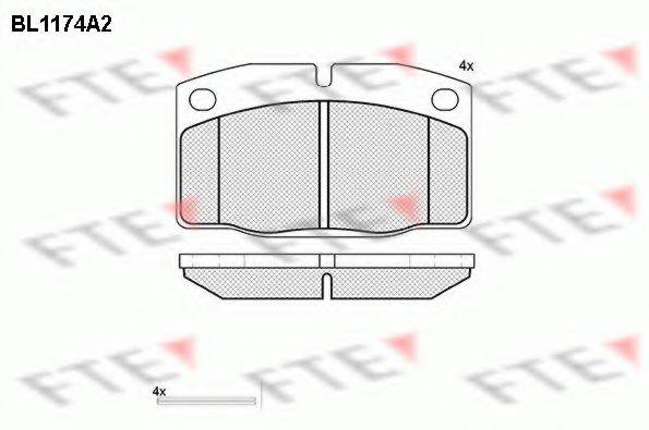 FTE BL1174A2 Комплект гальмівних колодок, дискове гальмо