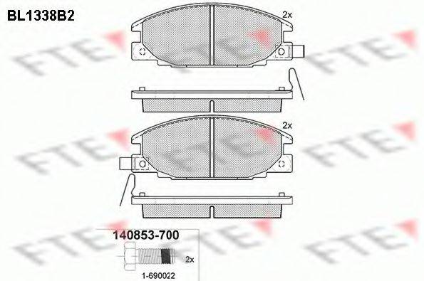 FTE BL1338B2 Комплект гальмівних колодок, дискове гальмо