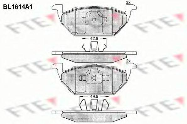 FTE BL1614A1 Комплект гальмівних колодок, дискове гальмо