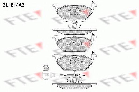 FTE BL1614A2 Комплект гальмівних колодок, дискове гальмо