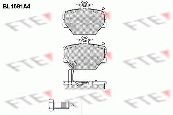 FTE BL1691A4 Комплект гальмівних колодок, дискове гальмо