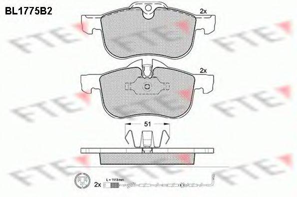 FTE BL1775B2 Комплект гальмівних колодок, дискове гальмо