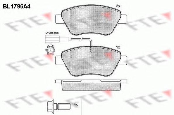 FTE BL1796A4 Комплект гальмівних колодок, дискове гальмо