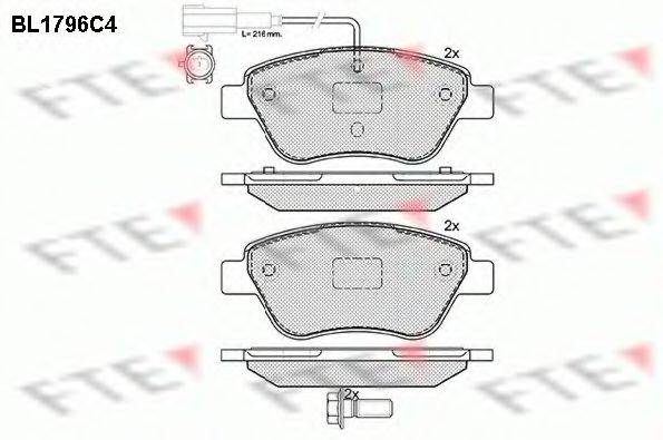 FTE BL1796C4 Комплект гальмівних колодок, дискове гальмо