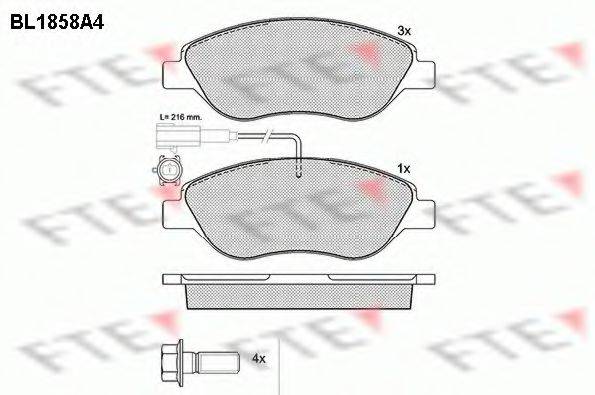 FTE BL1858A4 Комплект гальмівних колодок, дискове гальмо