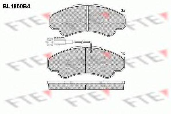 FTE BL1860B4 Комплект гальмівних колодок, дискове гальмо