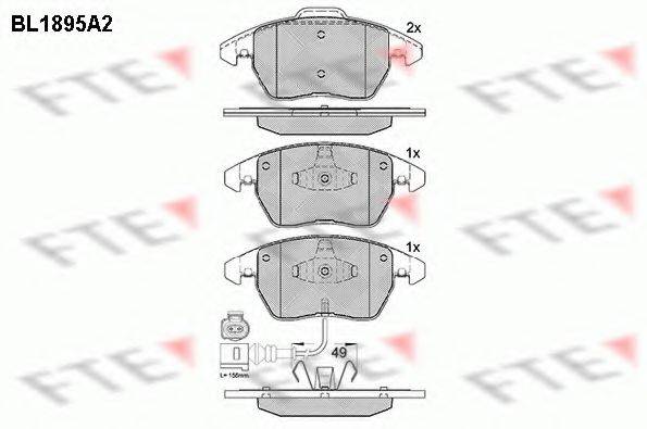 FTE BL1895A2 Комплект гальмівних колодок, дискове гальмо