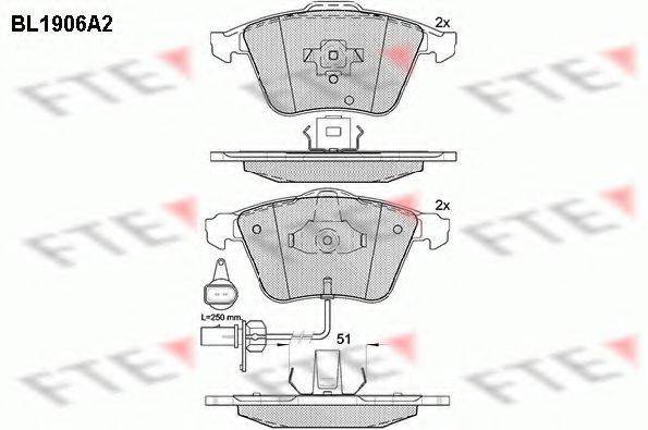 FTE BL1906A2 Комплект гальмівних колодок, дискове гальмо