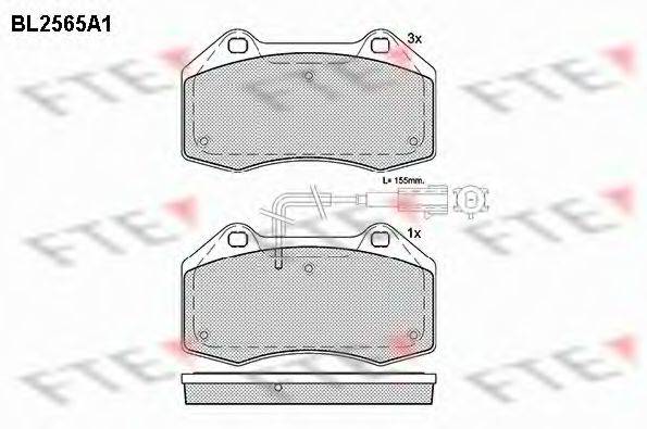 FTE BL2565A1 Комплект гальмівних колодок, дискове гальмо