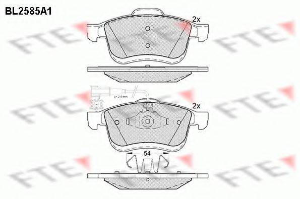 FTE BL2585A1 Комплект гальмівних колодок, дискове гальмо