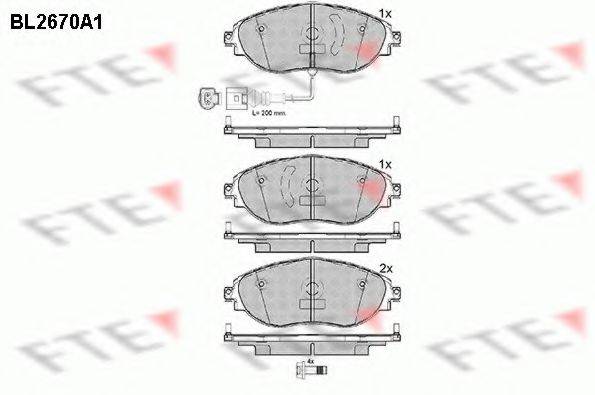 FTE BL2670A1 Комплект гальмівних колодок, дискове гальмо