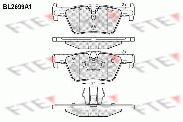 FTE BL2699A1 Комплект гальмівних колодок, дискове гальмо