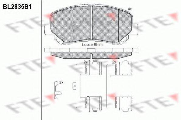 FTE BL2835B1 Комплект гальмівних колодок, дискове гальмо