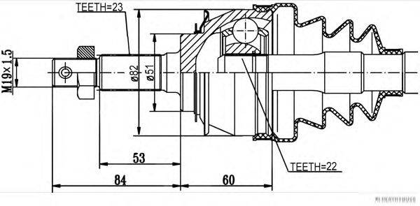 HERTH+BUSS JAKOPARTS J2832006 Шарнірний комплект, приводний вал
