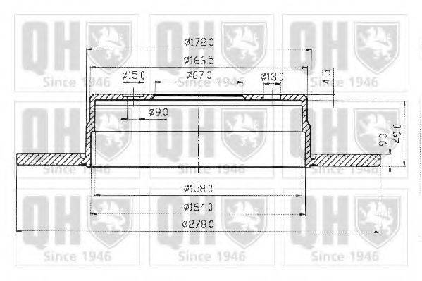 QUINTON HAZELL BDC4673 гальмівний диск