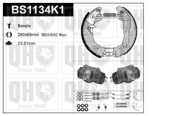 QUINTON HAZELL BS1134K1 Комплект гальм, барабанний гальмівний механізм