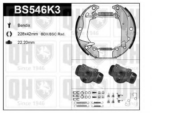 QUINTON HAZELL BS546K3 Комплект гальм, барабанний гальмівний механізм