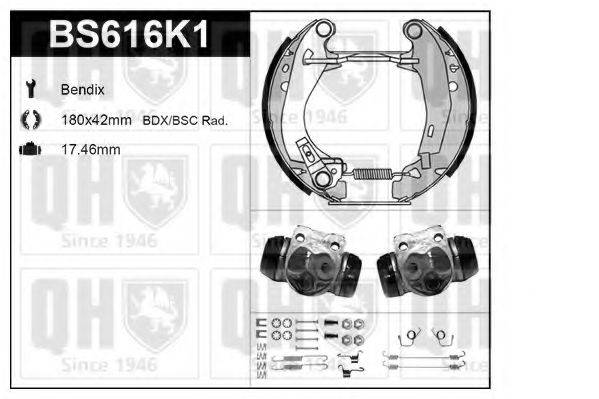 QUINTON HAZELL BS616K1 Комплект гальм, барабанний гальмівний механізм