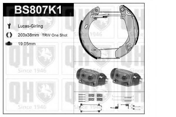 QUINTON HAZELL BS807K1 Комплект гальм, барабанний гальмівний механізм