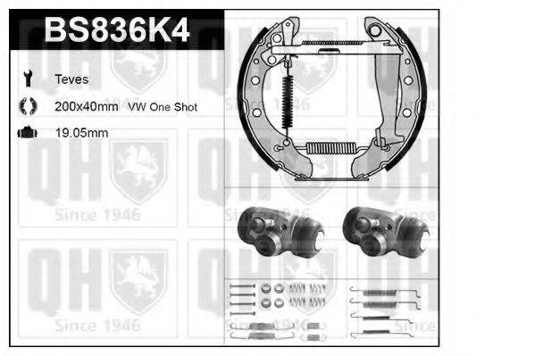 QUINTON HAZELL BS836K4 Комплект гальм, барабанний гальмівний механізм